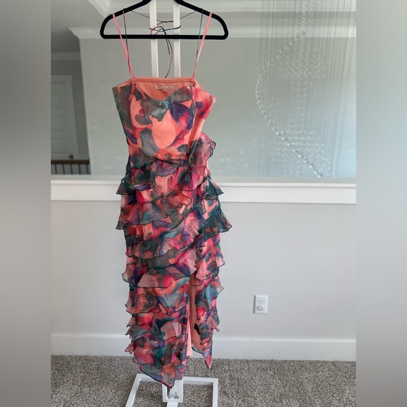 Anthropologie Hutch Ruffle Colorful Halter Maxi Dress - Picture 4 of 10